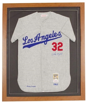 Sandy Koufax Signed Framed 1963 Los Angeles Dodgers Replica Jersey